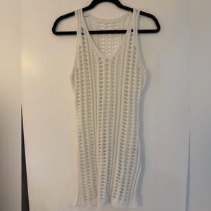 Cream Crochet Knit Cover Up